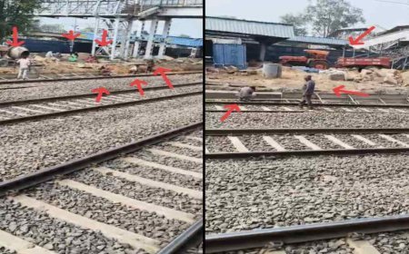 रेलवे स्टेशन पर सुरक्षा से खिलवाड़: स्टेशन के अंदर JCB की एंट्री